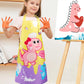 Wernnsai Cute Dinosaur Toddler Aprons - Kids Aprons For Girls Toddler Paint Art Smock Waterproof Cooking Baking Painting Gardening Artist Chef Apron For Kids Age 6-10 Years