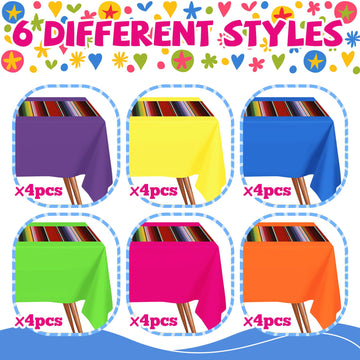 Hosuly Mexican Fiesta Tablecloth 54 X 108'' Party Plastic Tablecloth Striped Table Cover For Mexican Fiesta Party Decorations(Pu