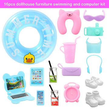 Miunana 36 Pcs Boy Doll Travel Outfits For 4-6 Inch Doll Include 20 Pcs Top And Pants For 5.3 Inch Boy Doll Clothes And Accessories With 14 Pcs Dollhouse Furniture And 2 Pairs Of Boy Doll Shoes