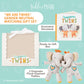 Baby Twins Gift Set - Keepsake Book & 2 Plush Elephant Rattles