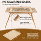 TEAKMAMA 27.6" Tall Jigsaw Puzzle Table, 1500 Piece Capacity, Natural Wood, 34.1"W x 26.2"D, 4 Drawers,