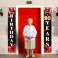 Happy 90Th Birthday Porch Sign Door Banner Decor Red And Black - Glitter Cheers To 90 Years Old Birthday Party Theme Decorations