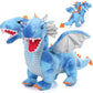 Muiteiur 2-Head Giant Dragon Stuffed Animal, 24 Inch Soft Dragon Plush Toy With Wings, Cute Stuffed Serpent For Baby Kids Girls