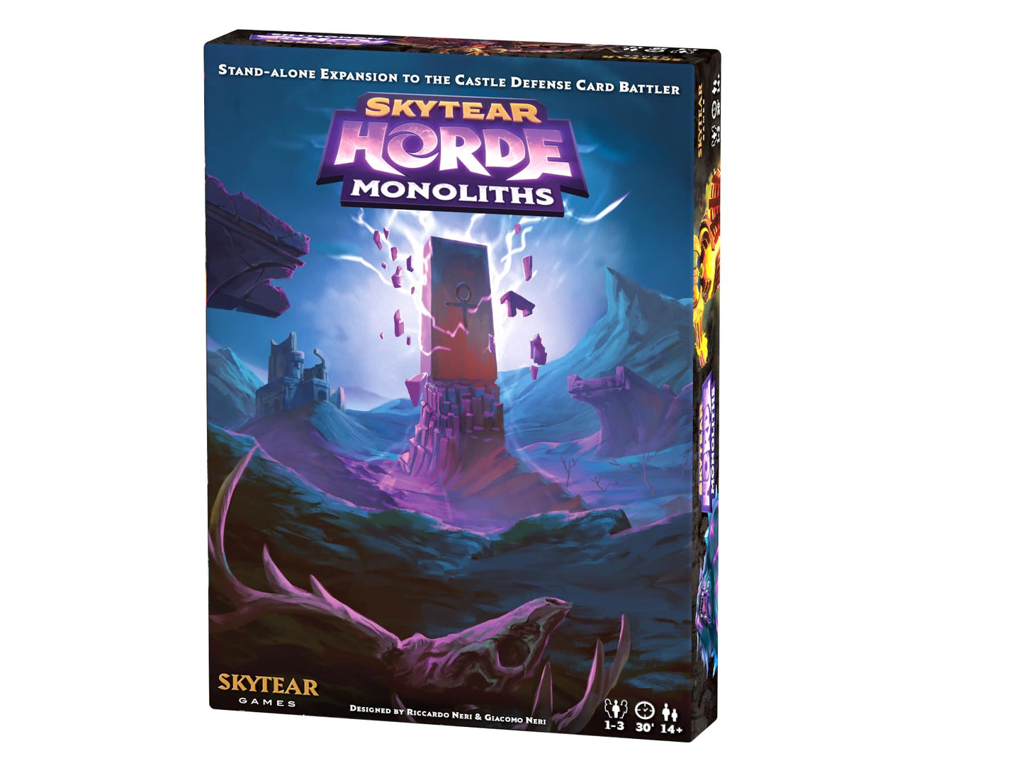 Skytear Monoliths - Tower Defense Card Game, 8"x12", Purple, Paper, Model STG23-S040-EN, Solo & Cooperative Play