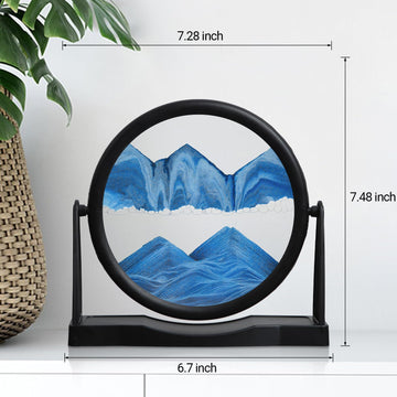 MXYATCJ | Moving Sand Art | Sand Art Liquid Motion | Sand Art Pictures | 3D Deep Sea Sandscape | Glass Sand Art Display | Sand Relaxing Gift for mature-themed | Home Office Decor | Desktop Toys | (8'' Blue)