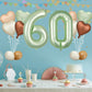 Biapian 40 Inch Sage Green Number 60 Balloons, Large Foil Number 6 & 0 Balloons With 18'' Olive Green Heart Balloon For 60Th Yea