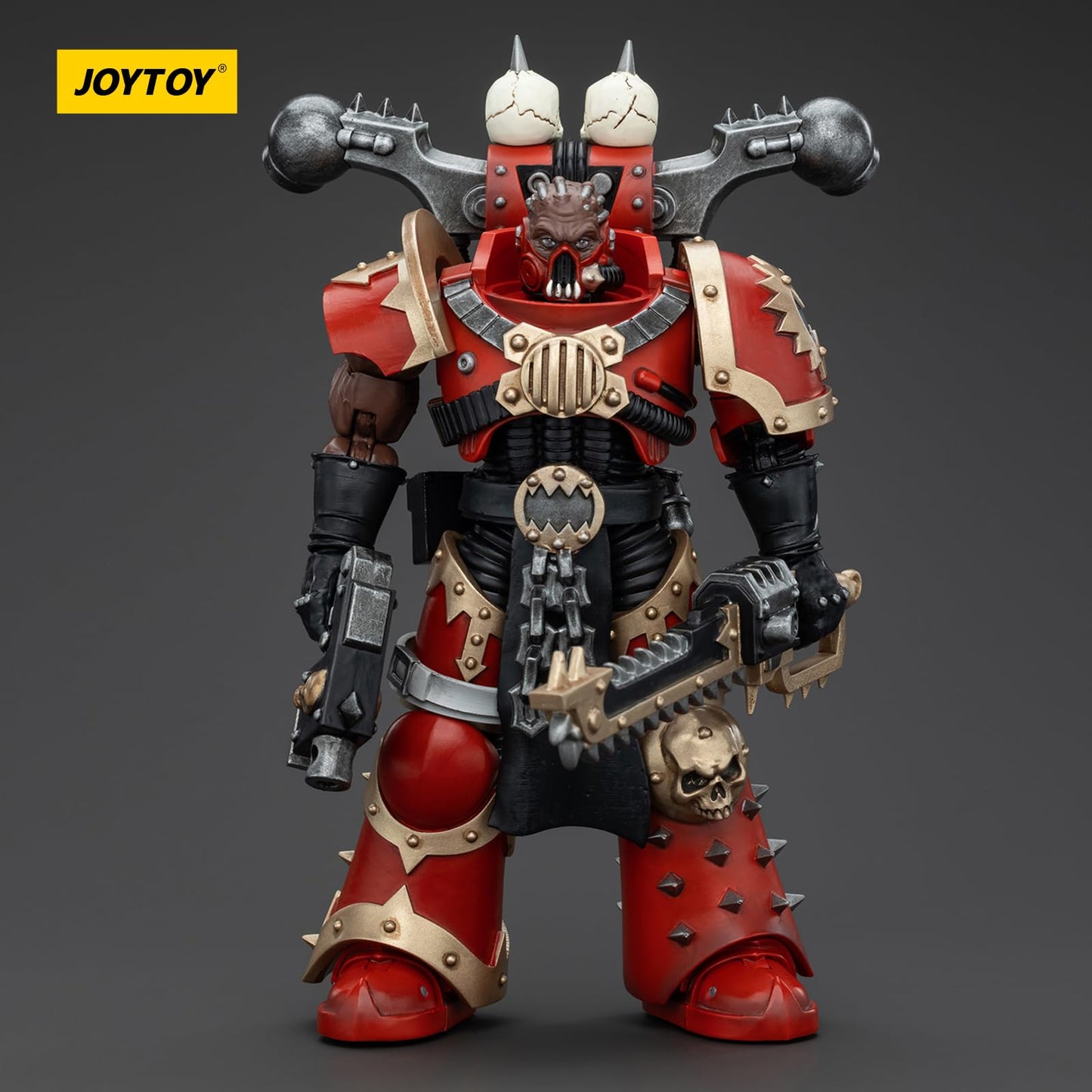JOYTOY Warhammer 40k World Eaters Khorne Berzerker Action Figure, 1/18 Scale, ABS Material, Model MSSde-00638, Mss00638 Color