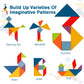 Vanmor Wooden Tangrams Set - Educational Shape Card Puzzles for Kids 4-8, Travel Games, Model VM-WT002-CA, Perfect for Road Trips