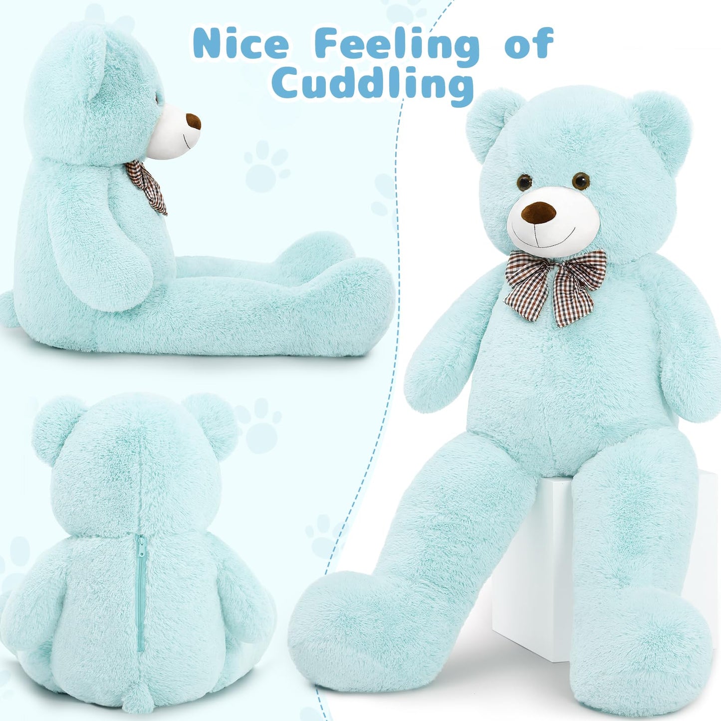 Maogolan Giant Big Anniversary Teddy Bear 47 Inch Huge Oversized Stuffed Naimal 4 Feet Gift For Girls Girlfriend Boys Wife