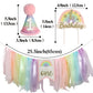 Macaron First Birthday Party Decorations Pastel Rainbow High Chair Banner Crown Cake Topper For Girl 1St Birthday Decor