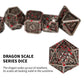 GU BEI TE Metal DND Dice Set,Colorful Dragon Scales DND Dice 7-pcs Metal Polyhedral Dice Set for Dungeons and Dragons RPG MTG Ta