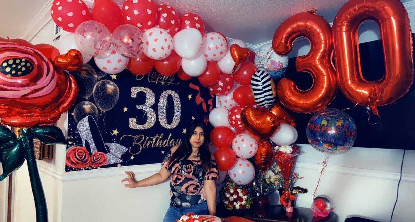 Number Balloon 40 Inch Red Birthday Decorations, Number 2 Balloon 12 21 22 23 25 26 28 29 Birthday Party Decorations For New Yea
