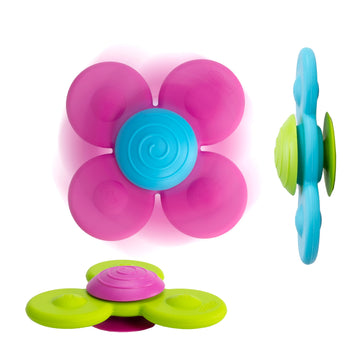Fat Brain Toys Whirly Squigz, Silicone Spinners And Suction Toys For Kids 10 Months And Up