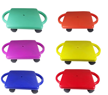 Educational Manual Plastic Scooter Board With Safety Handles | 16'' X 11'' Inches| Perfect For Kids, Teens, Adults | Pe, Gym Cla