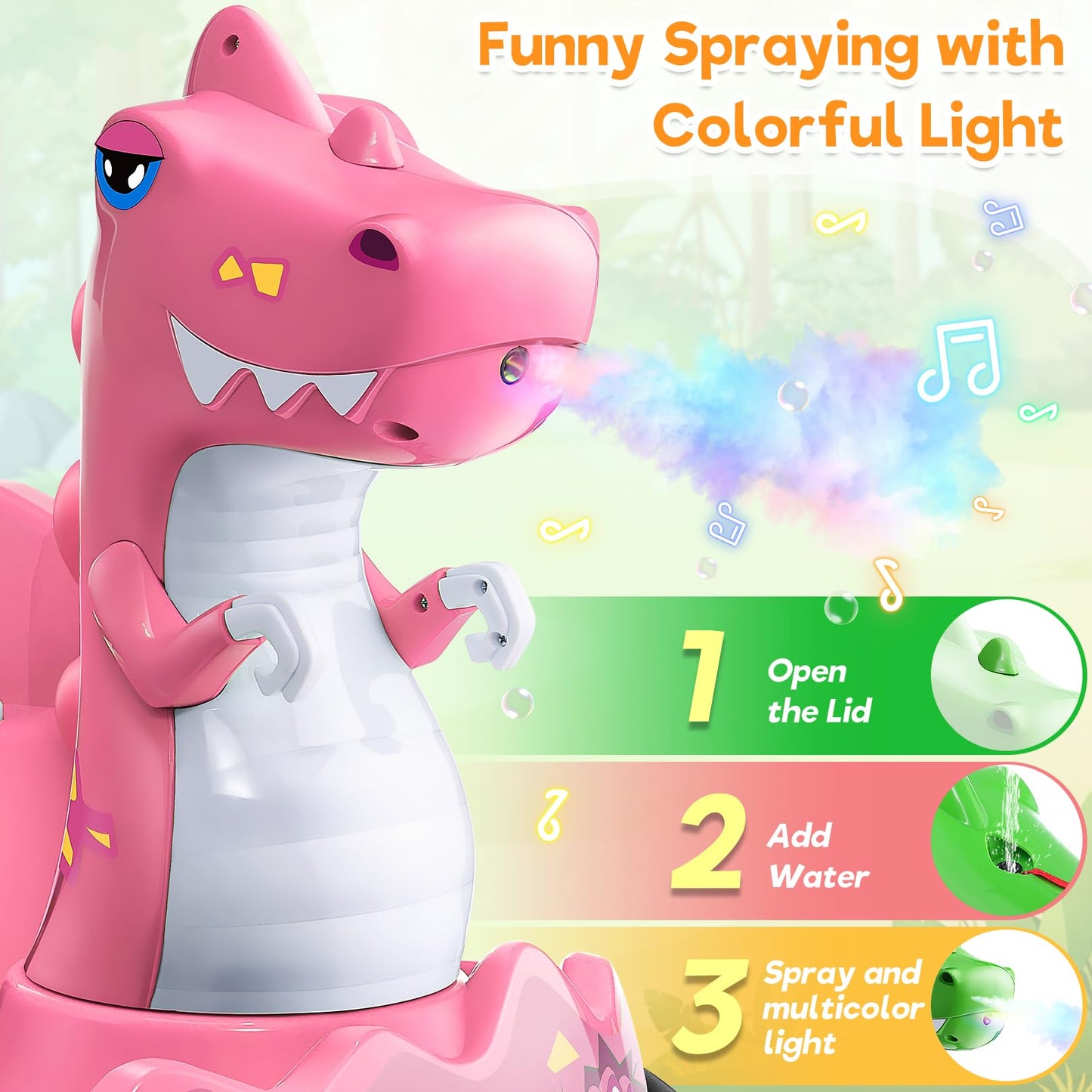 Hikole Toddler Bumper Car with Remote Control - 12V Electric Ride on Bumper Car for Baby with Spray, Music, 3 Speeds, Seat Belt,