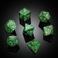DNDND Malachite Gemstone DND Dice Set 7 PCS D&D Dice with Grogeous Gift Case for Dungeons and Dragon Tabletop Game (Malachite)