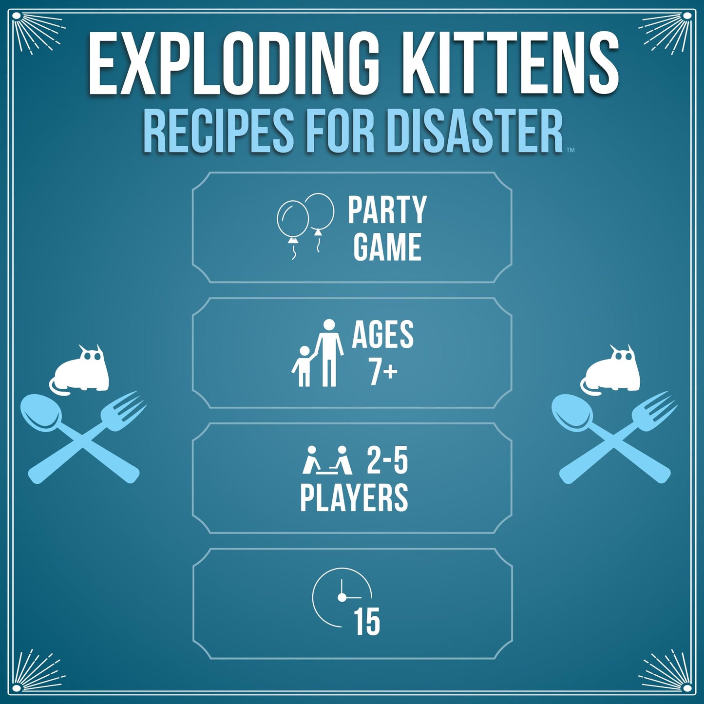 Exploding Kittens Recipes for Disaster Card Game - 2-5 Players, Ages 7+, Multicolor, EKG-RFD-1 - Perfect for Parties & Family Game Night