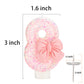 ElekFX 80th Birthday Candles for Cake, Pink Bow Number Cake Candles, 2.76 inch Number Happy Birthday Candle, Cake Topper Decorat