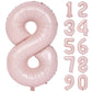 40 In Matte Pink Number Balloons Helium Foil Mylar Balloon Birthday Party Banquet Decoration Digital 8