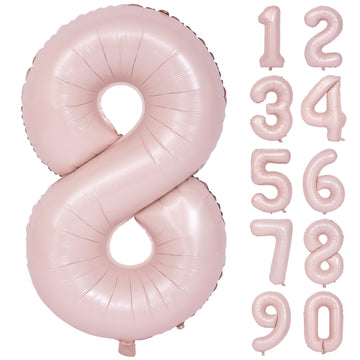 40 In Matte Pink Number Balloons Helium Foil Mylar Balloon Birthday Party Banquet Decoration Digital 8