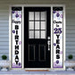LASKYER Happy 25th Birthday Decorations,25th Purple Balloon Birthday Theme Door Hanging Banner Sign,25 Years Old Bday Party Supp