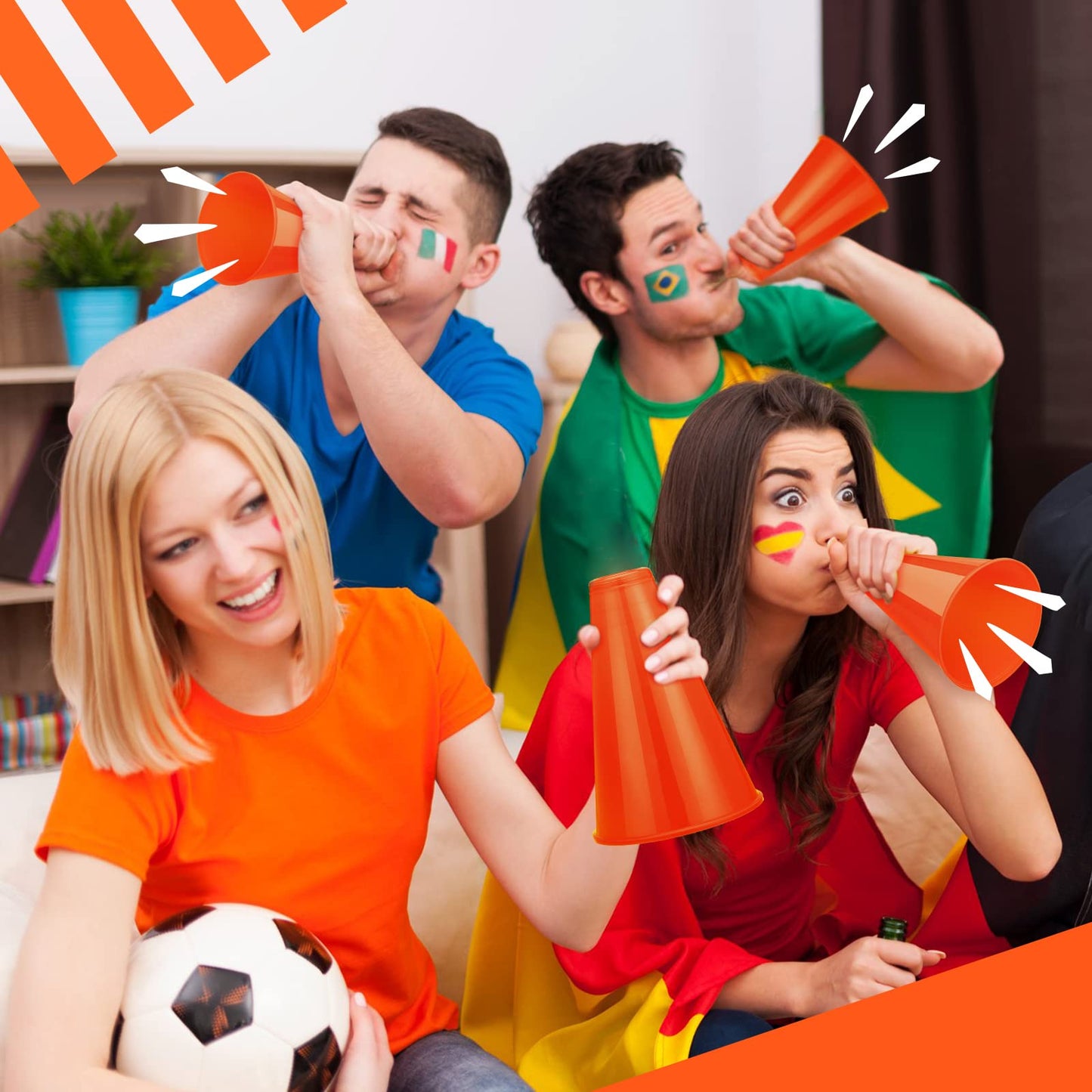 12 Pieces Cheer Megaphone For Party Favors Sports Cheers Party Noisemaker Toys Diy Plastic Megaphone For Party Sports Match Game