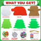Max Fun 302PCS Christmas Crafts Tree Foam Shapes Stickers Set Craft Kits, Xmas Tree Hat Snowman Christmas Decorations for Kids C