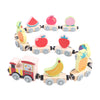 Pn Avan Fruit Toy Train Wooden 11 Pcs Set Enlightenment Wooden Toy Train For Toddlers - Fruit, Transportation, Fruit, Color Reco
