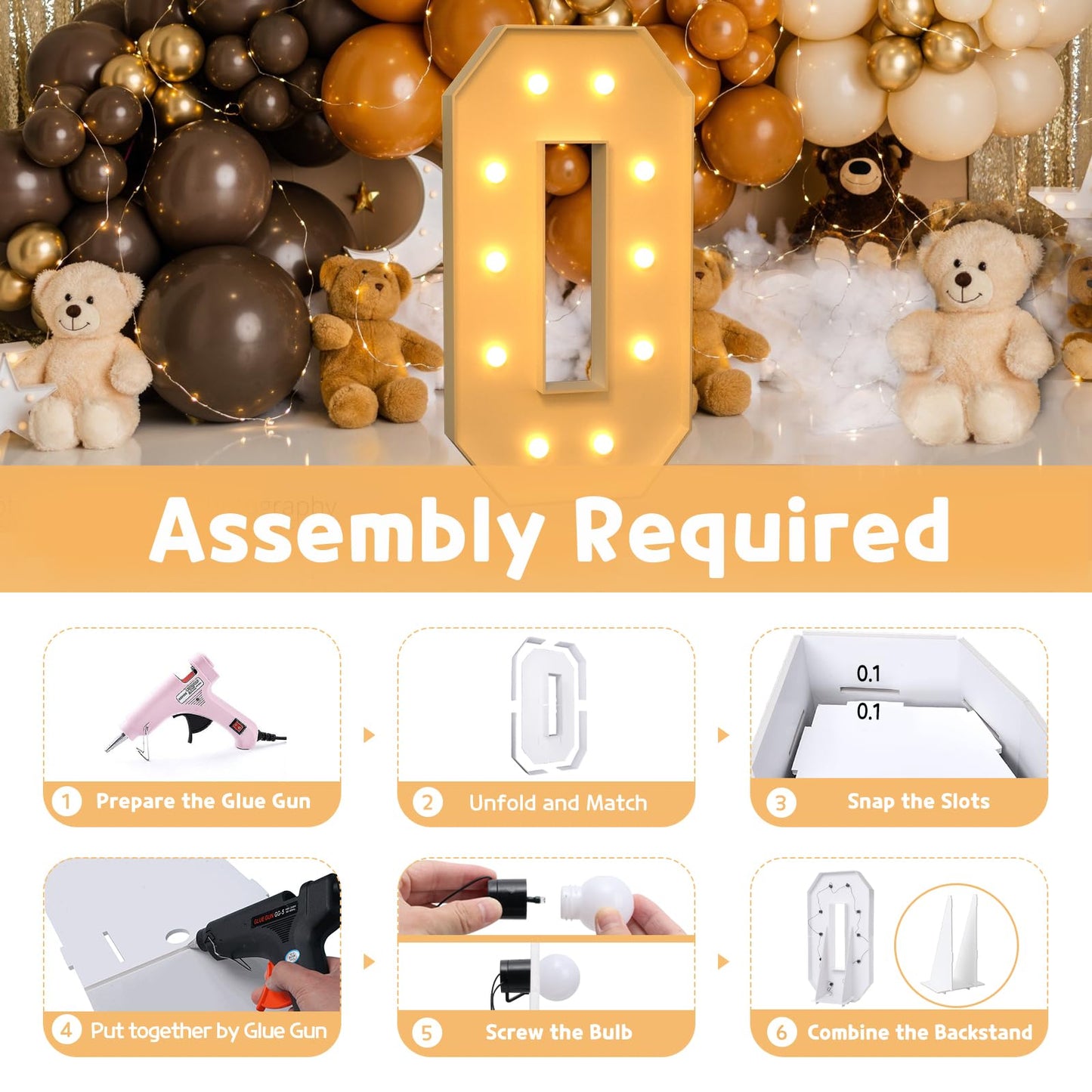 Imprsv 4Ft Marquee Numbers,Diy Light Up Numbers For 30Th 40Th 50Th Birthday Decorations, Party Decorations,Anniversary Party Dec