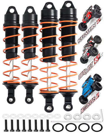 4PCS Alloy RC Shocks Dampers Upgrades Part for Arrma 1/8 Outcast 6S BLX Kraton Notorious 6S BLX,ARRCat 4PCS BIG BORE Front Rear 