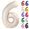 Cream Number 6 Balloon 40 Inch, 6 Balloon Number, 6Th Birthday Decorations, Cream Party Supplies For Boys Girls