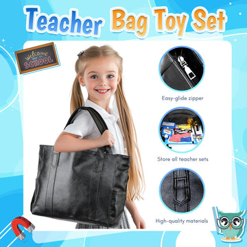 Loscola Pretend Play School Set For Kids Girls 4-12, Kids Teacher Play Sets For Girls, Teacher Supplies Toys With Teacher Bag, W