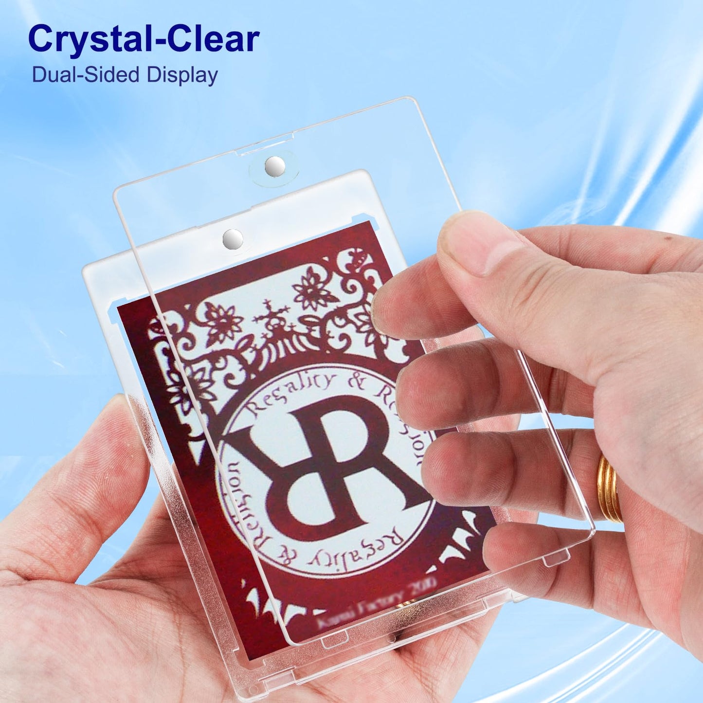 Magnetic Card Holder  35pt One Touch Card Protectors Hard Plastic  Clear Card Sleeves Display Case for for Trading Game  Baseball Sports Cards (10 Pack)