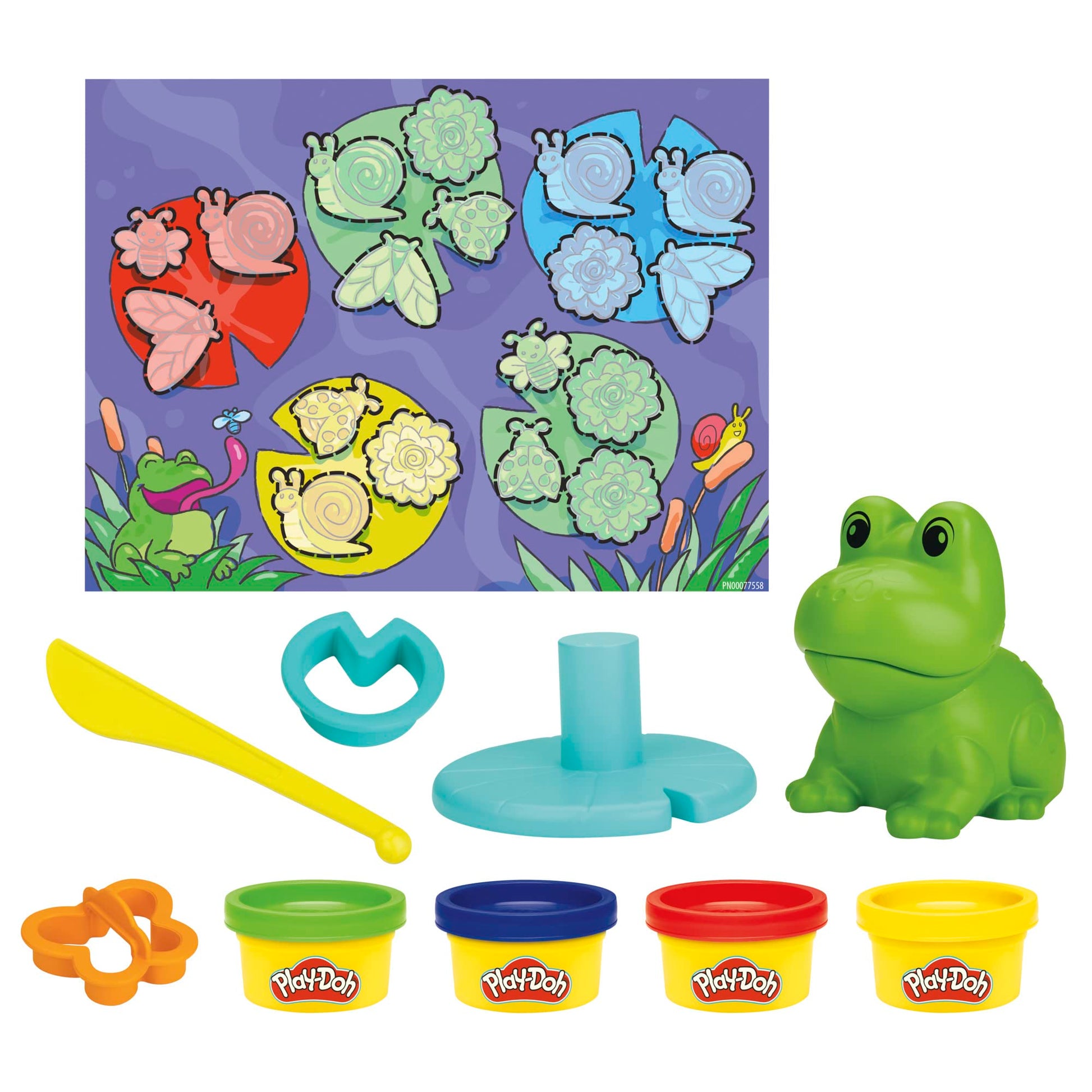 Play-Doh Frog n Colors Starter Set with Playmat, Preschool Toys for 3 Year Old Girls & Boys & Up, Preschool Crafts Frog Toy & 4 