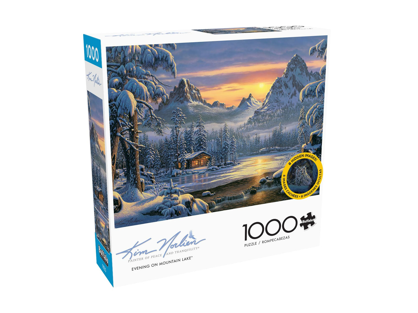 Buffalo Games 1000 Piece Jigsaw Puzzle - Evening On Mountain Lake, Multicolor, Precision-Cut, 26.75 x 19.75 inches, Model 13908