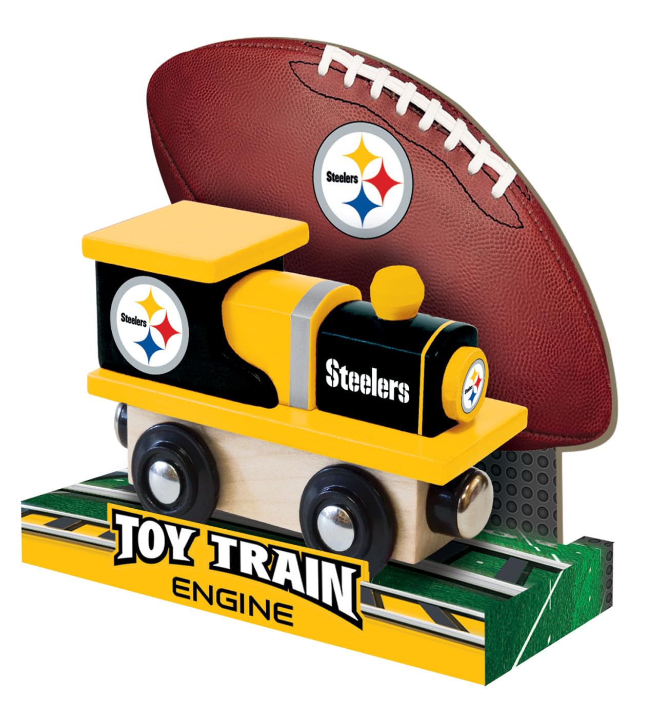 Masterpieces Nfl Pittsburgh Steelers Real Wood Toy Train, For Ages 3+, Black