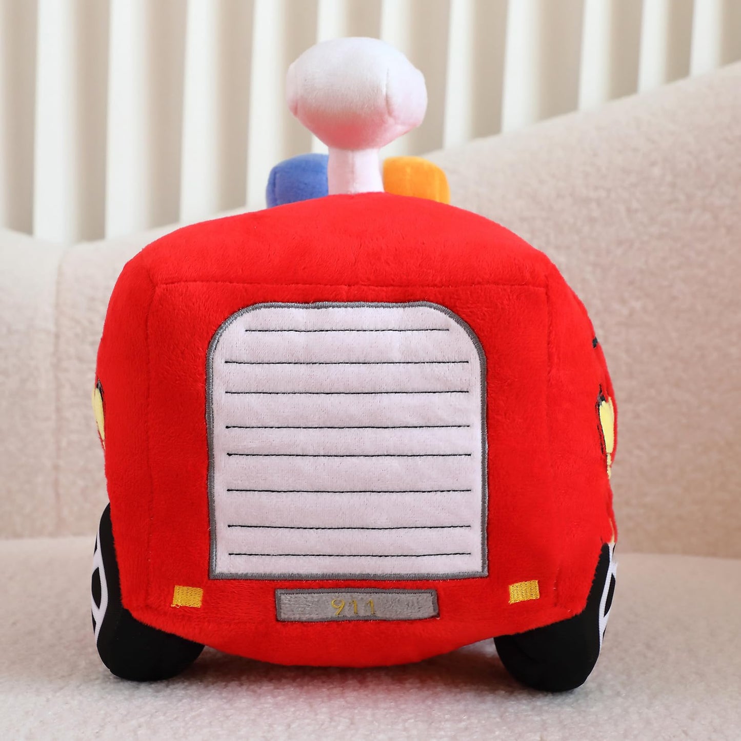 Yonlit Soft Plush Fire Engine Stuffed Truck Toy Super Cute Rescue Vehicle Plushie Excellent Gifts For Kids Or Birthday Party 10 Inches (Fire Engine)