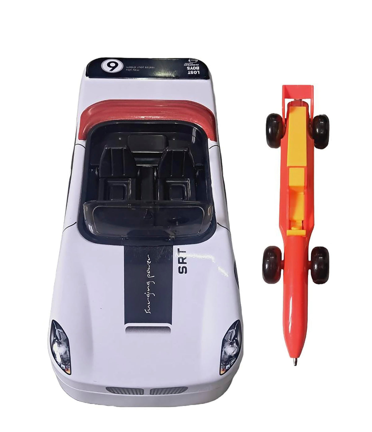 FETE PROPZ Unique Car Shape Pencil Box with Pen for Kids| Novelty Stationery for Kids, Fun car Shape Storage, Creative Gift idea