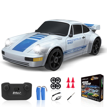 Yuan Plan Rc Drift Car, 2.4Ghz Remote Control Car With Led Light, 1/24 4Wd High Speed Drifting Rc Cars With Two Rechargeable Bat