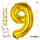 Smlpuame 40 Inch Number Balloon 0-9 Gold Large Number 9 Balloons,Digital Balloons For Birthday Party Celebration Decorations Sup