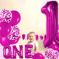 Large - One Balloon For First Birthday, 40 Inch Number 1 Balloon, 1St Birthday Balloons, Confetti Balloons, 1 Balloon 1St Birthday Decorations For Boys, 1 Year Old Balloon (Rose Red)