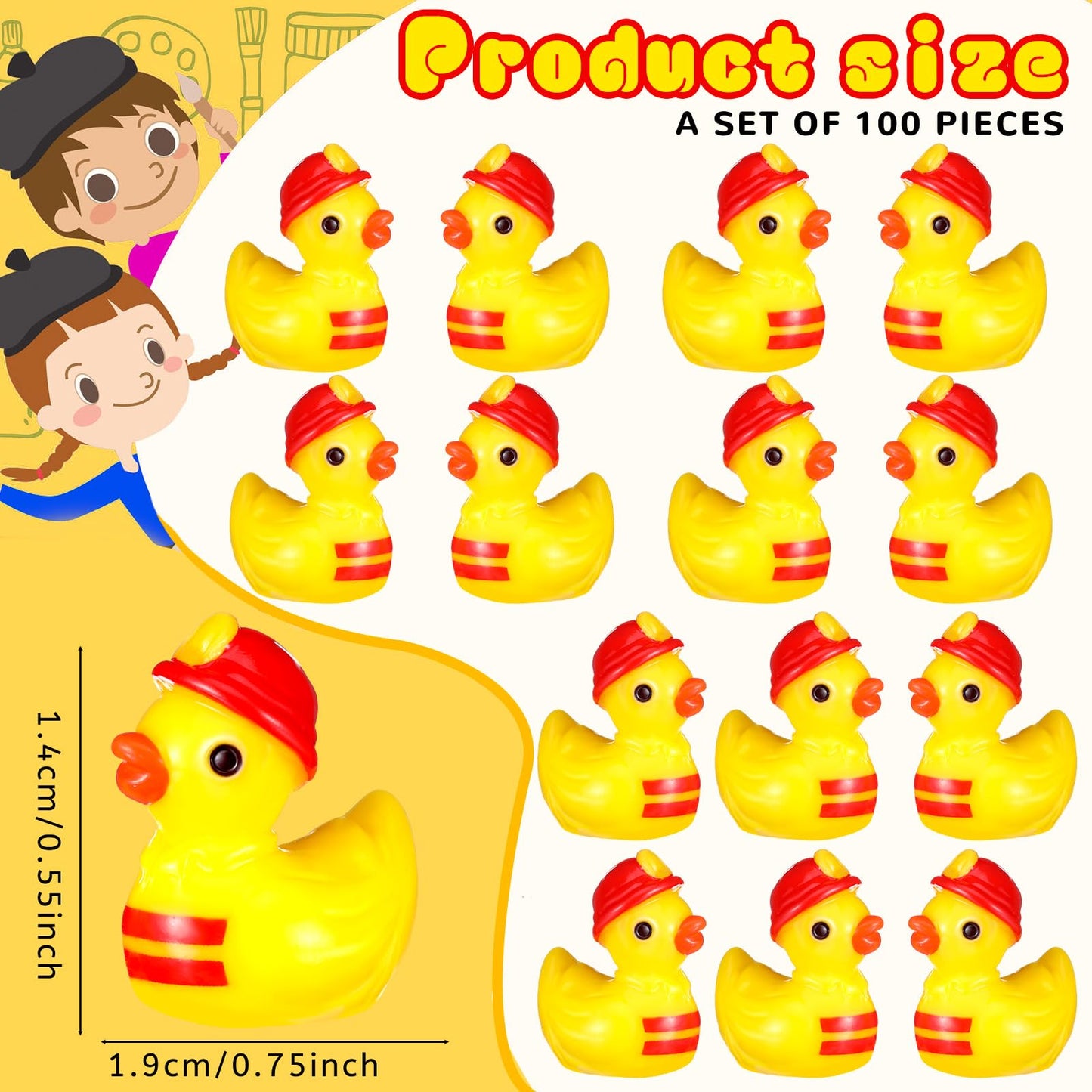 VioraWhite 100 Pcs Themed Ducks Mini Resin Ducks Figures Tiny Resin Figures Party Favors Party Decorations for Crafts Making DIY