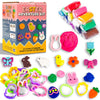 Waybla Easter Basket Stuffers Essentials, 12 Colors Modeling Dough & 12 Easter-Shaped Cutters in 6-Inch Egg, Easter Non-Candy Tr