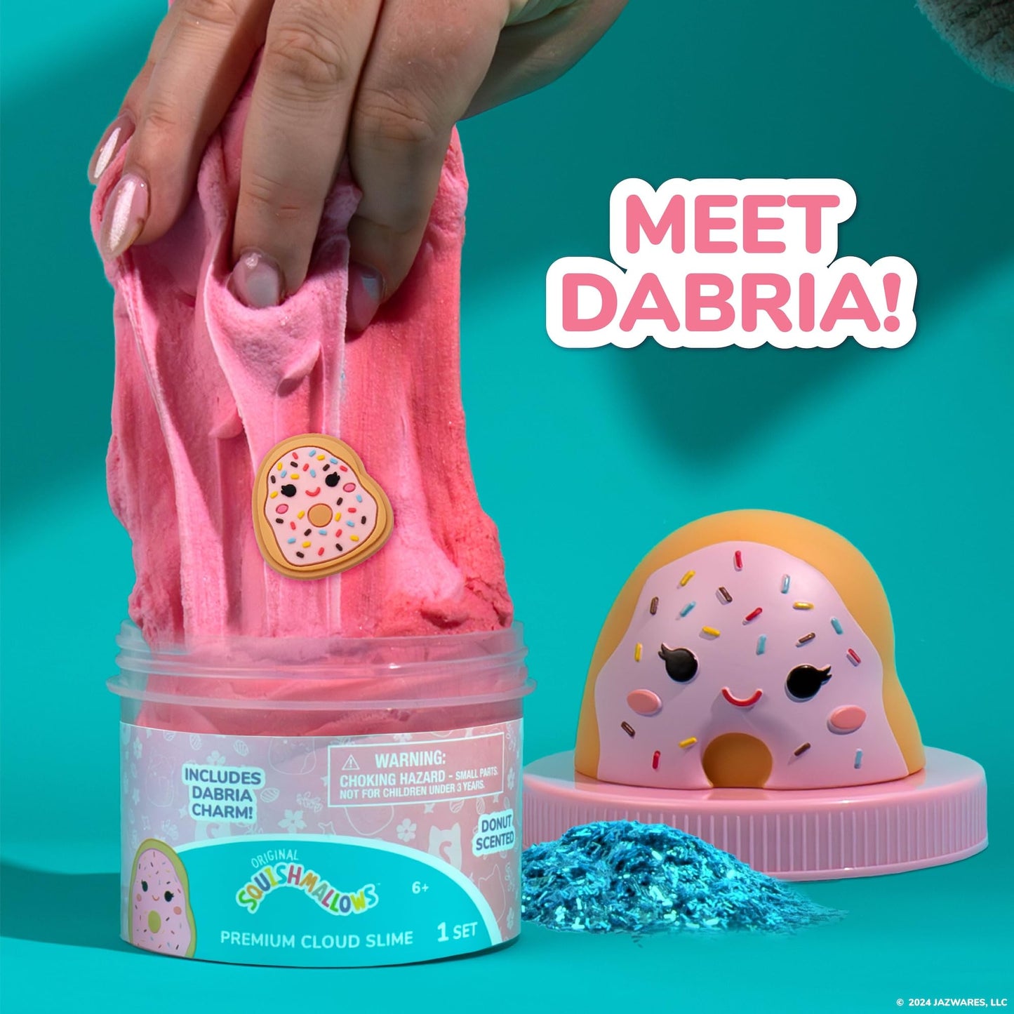 Original Squishmallow Dabria The Donut Premium Cloud Slime, Donut-Scented, Party Favors For Kids 8-12, Girl Toys 8-10 Years Old, Slime Kit For Girls Ages 8-12, Slime For Kids