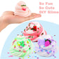 Cloud Slime Kit 9 Pack  with Peach Watermelon Pineapple Cake Slime Charms  DIY Slime Supplies for Girls and Boys  Stress Relief Toy for Kids Education  Party Favor  Gift and Birthday
