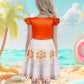 Eledobby Princess Costume For Girls Kids Halloween Outfits Birthday Party Cosplay Dresses 9-10Years Orange