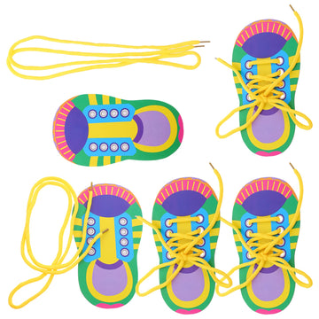 Nuobesty Shoelace Threading Teaching Toys Learn To Tie Shoelaces Toy Kids Toddlers Fine Motor Skills Toy Early Educational Toys, 5 Sets …