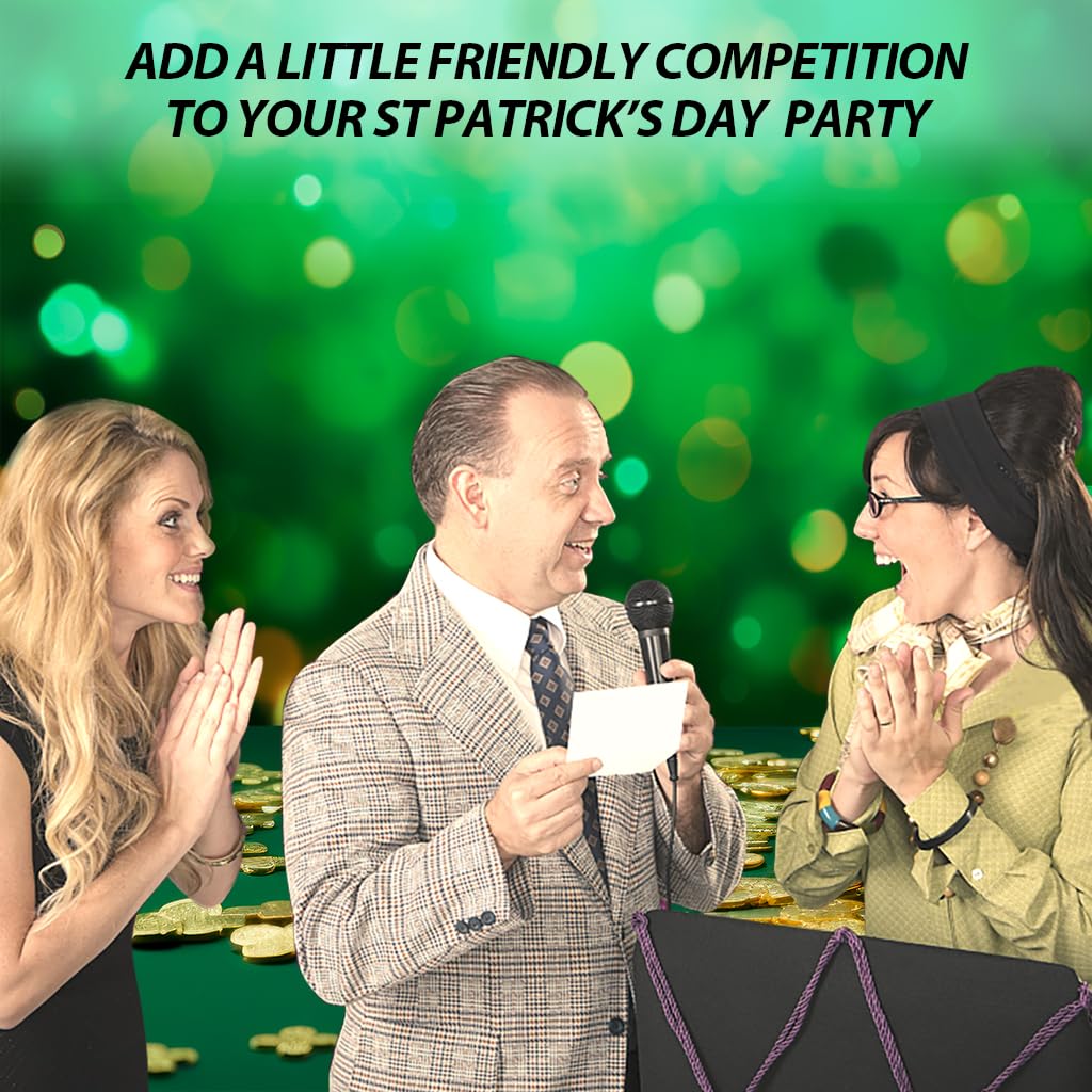 Pazag St. Patrick's Day Friendly Feud Quiz Game, Medium Paper Trivia for Adults and Groups, Holiday Party Supplies