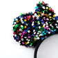 KARETT Mouse Ears Bow Headbands, Sparkle Mouse Ears Headband Glitter Hair Band for Party Princess Decoration Cosplay Costume