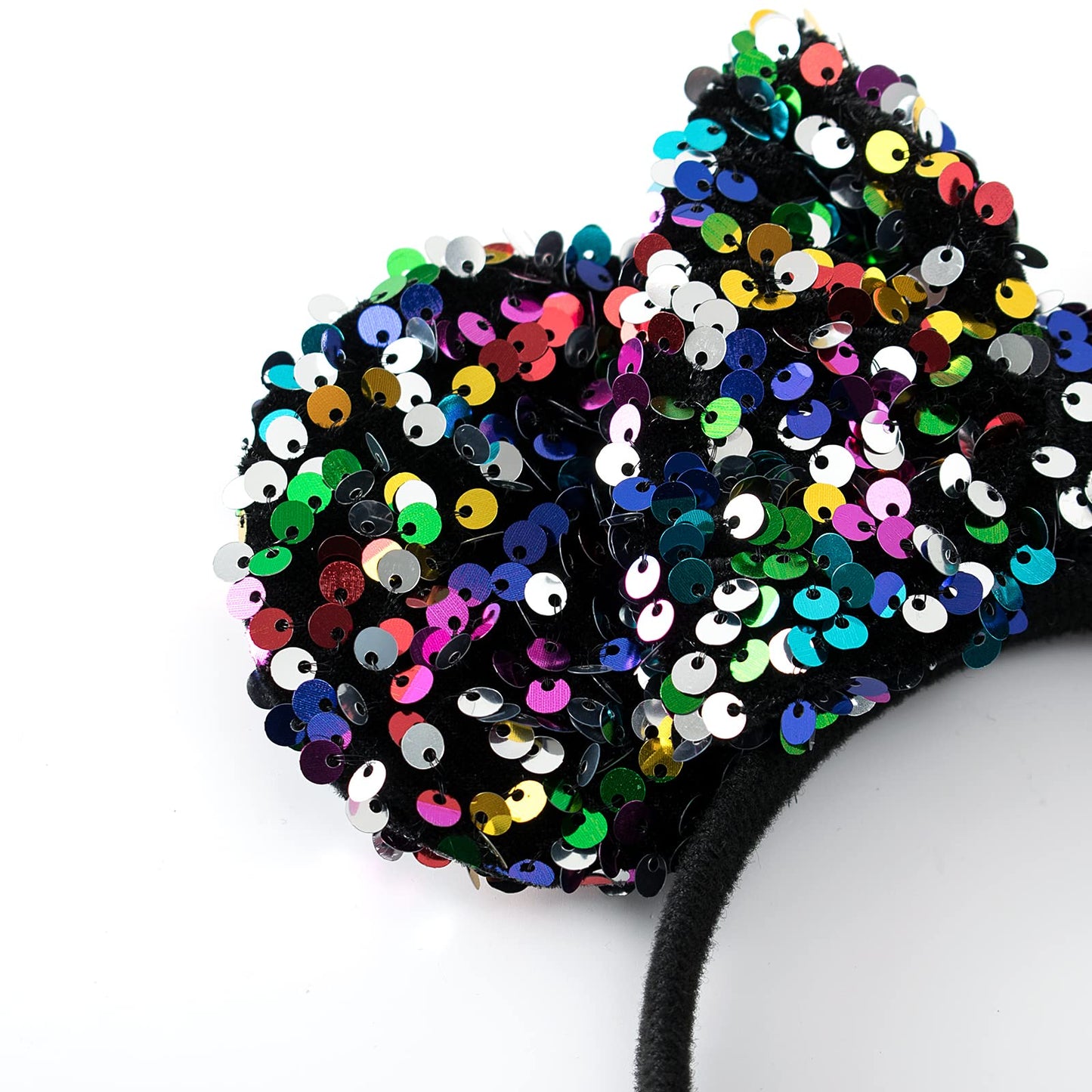 KARETT Mouse Ears Bow Headbands, Sparkle Mouse Ears Headband Glitter Hair Band for Party Princess Decoration Cosplay Costume